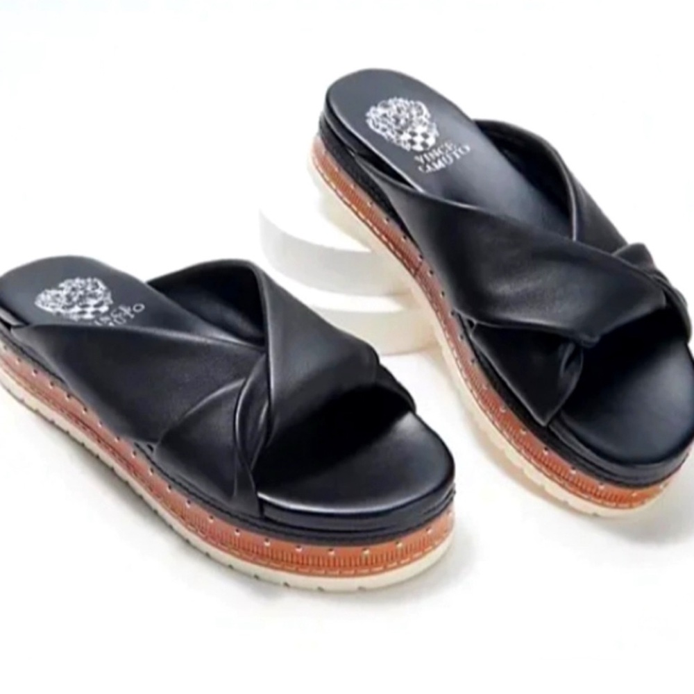 Vince Camuto Black Slide Sandals 8